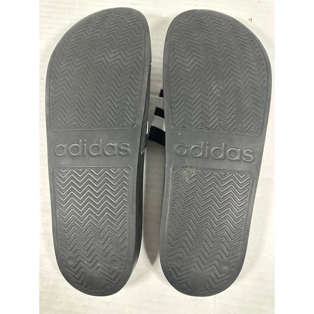 Adidas Adilette‎ Shower Slides Mens 14 Black White GZ5922 Cloudfoam Sandals